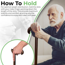 Gents Wooden Scorched Derby Cane with Collar Walking Stick with Natural Wood Stain 94cm (37") Height