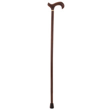 Gents Wooden Derby Cane with Collar Walking Stick in Dark Brown Wood Stain 94cm (37") Height
