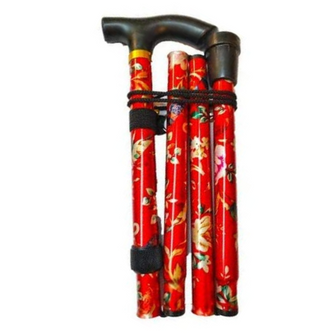 Marchet Ladies Fold able Lightweight Adjustable Walking Stick Cane with Soft Grip
