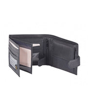 Mens Leather Wallet RFID SAFE Contactless Card Blocking ID Protection black
