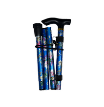 Marchet Ladies Fold able Lightweight Adjustable Walking Stick Cane with Soft Grip