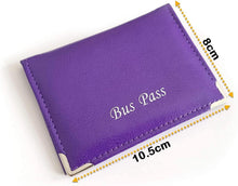 Leather Effect Grained PU Bus Pass Cover Holder with Zip up Coin Pocket