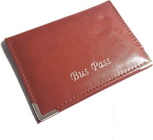 Leather Effect Grained PU Bus Pass Cover Holder with Zip up Coin Pocket