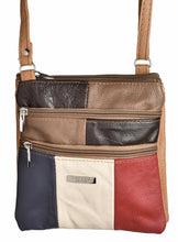 Ladies Multi Zip Bag Made with Genuine Multi Colour Leather Patches