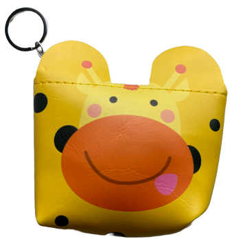 Childrens / Kids / Girls Faux Leather Animal Coin Money Holder Purse Key Ring