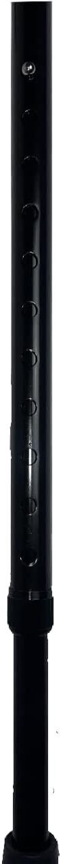 Deluxe Plain Black Durable Ladies Mens Adjustable Walking Stick Cane - 23" - 38.5"