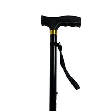 Deluxe Plain Black Durable Ladies Mens Adjustable Walking Stick Cane - 23" - 38.5"
